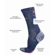 Термоноски Talberg Trek Pro Organic +15°C, синий (36-38)