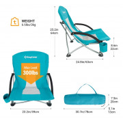 3841 Portable Low Sling Chair кресло скл. cталь. (голубой, 58х59х20/67)