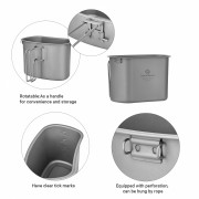 Набор походной посуды CA2117 Titanium Canteen Mesh Kit
