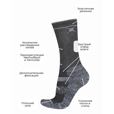 Термоноски Talberg Arctic Thermolite -20°C, черный (36-38) Термоноски Talberg Arctic Thermolite -20°C, черный (36-38)